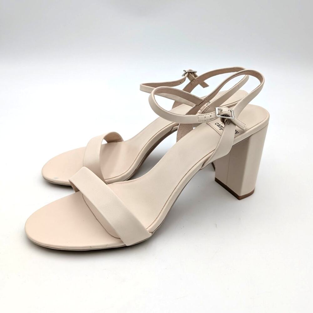 Jeffrey Campbell Go-There Block Heel Sandal Women's Ivory Size US7 EU37.5